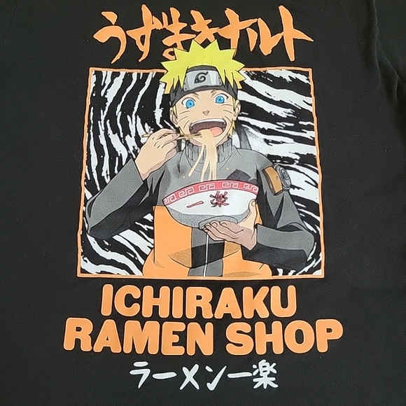 Naruto Shippuden Ichiraku Ramen Shop Graphic T Shirt Mens Large Black Shorteeve - Picture 2 of 5